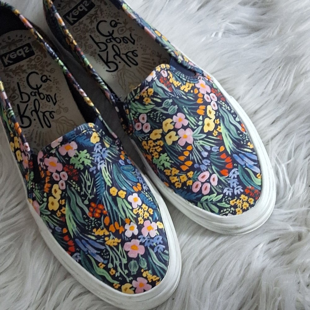 Keds Navy Floral Slip-On Sneakers - Multicolor